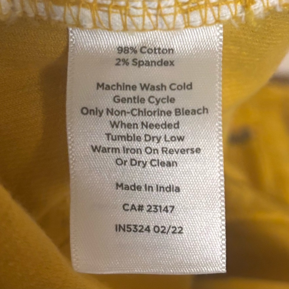 Talbots Women's Straight Leg Corduroy Pants Button Zipper Mustard Yellow Size 2 - Picture 7 of 9